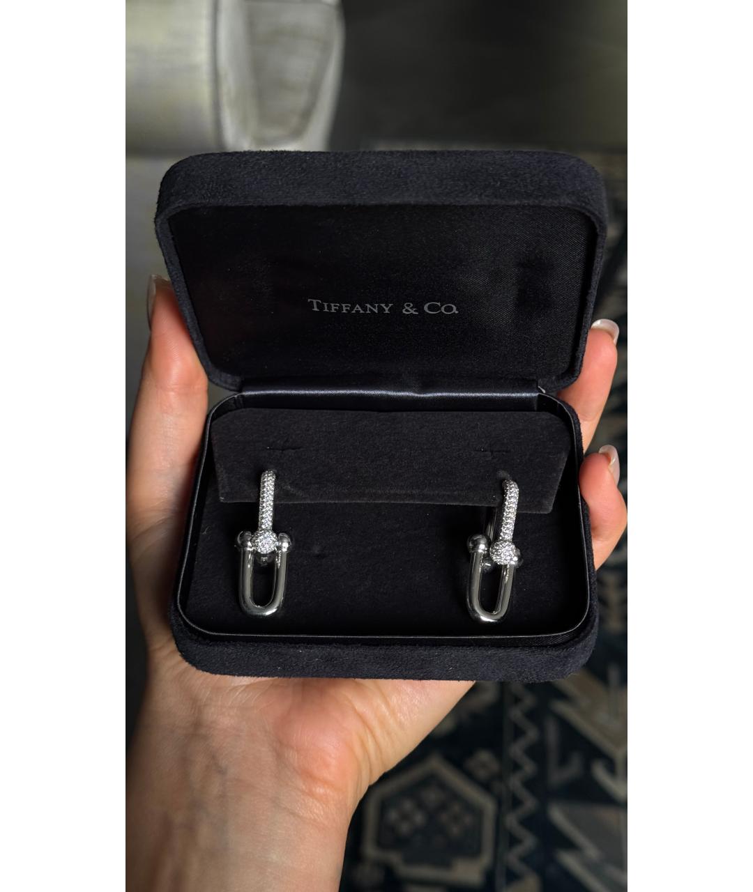 TIFFANY&CO Серебряные серьги из белого золота, фото 3