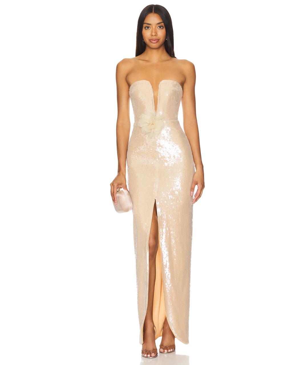 SELF-PORTRAIT Бежевое коктейльное платье, фото 6