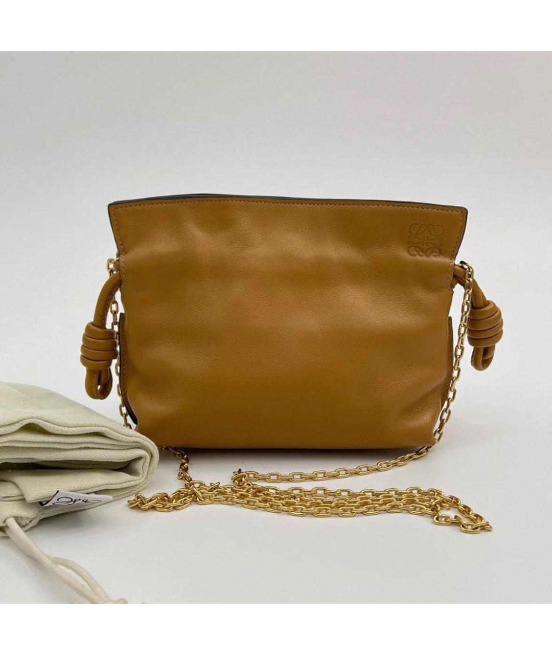 LOEWE Коричневая кожаная сумка через плечо, фото 2