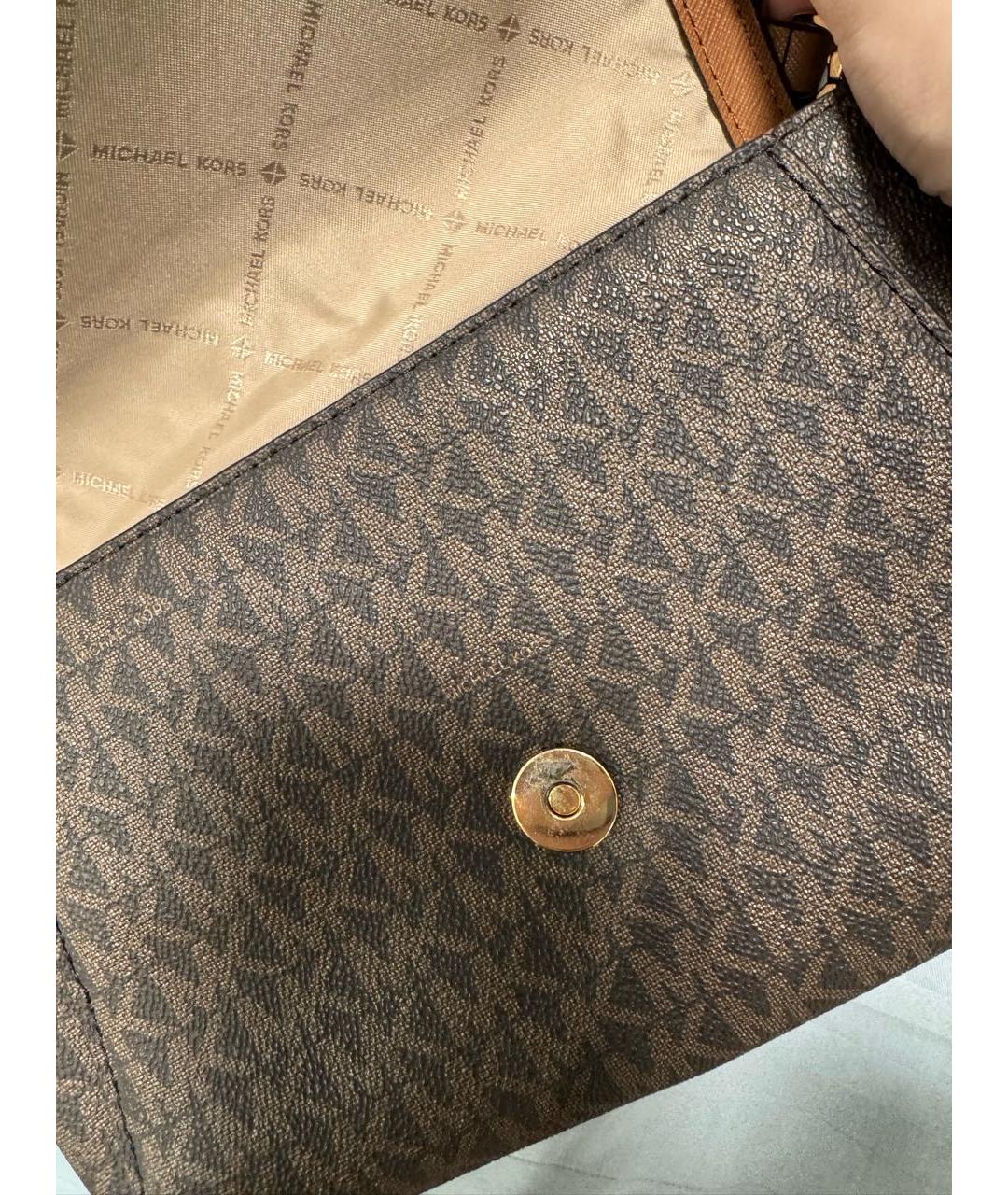 MICHAEL KORS Коричневая кожаная сумка через плечо, фото 4