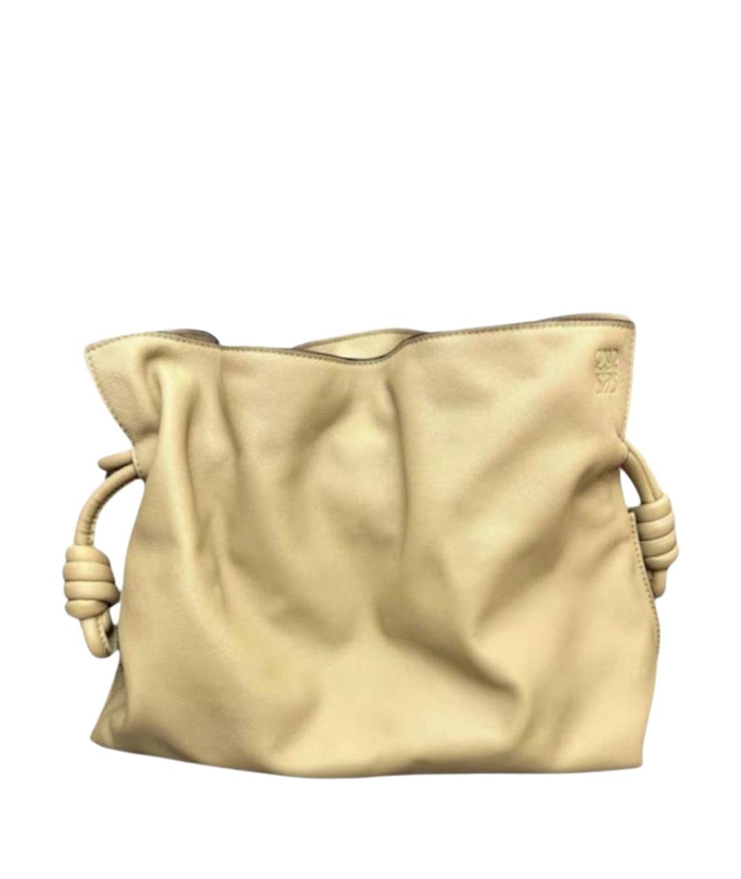 LOEWE Бежевая кожаная сумка через плечо, фото 10