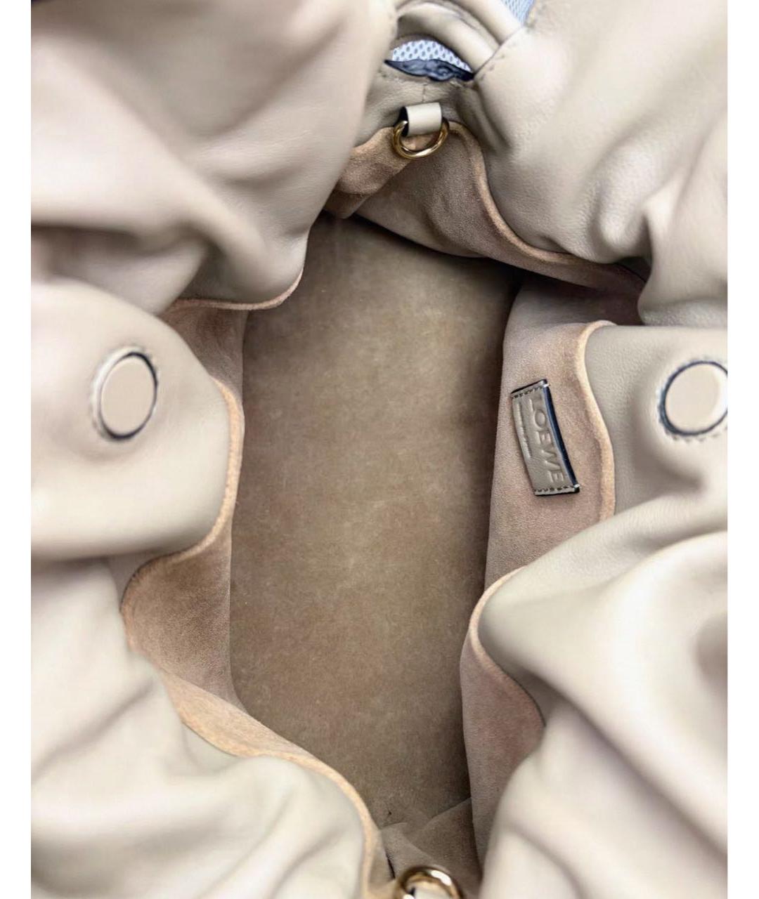 LOEWE Бежевая кожаная сумка через плечо, фото 4