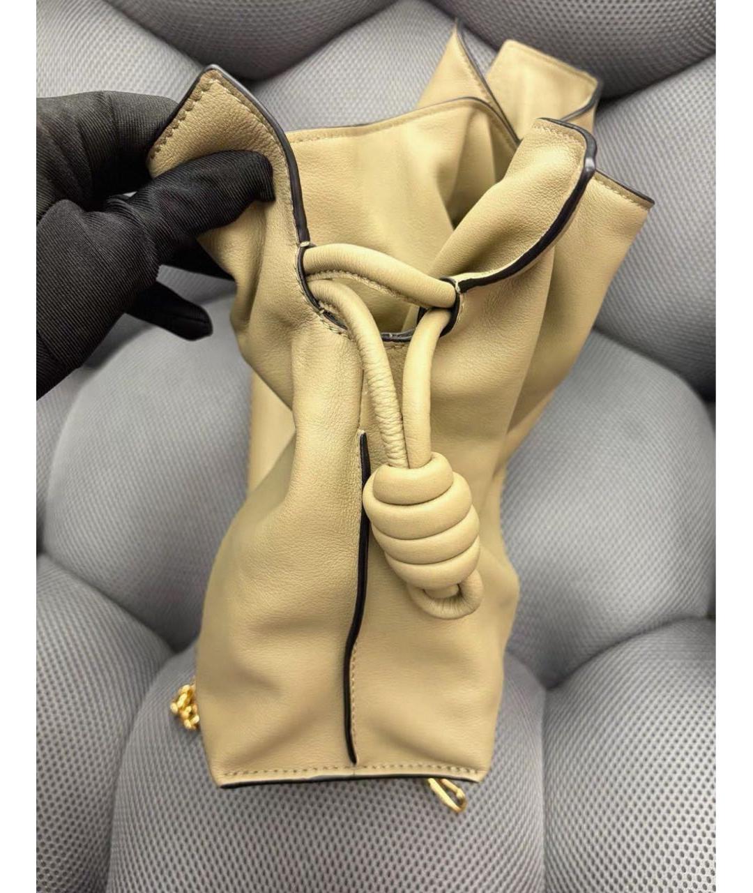 LOEWE Бежевая кожаная сумка через плечо, фото 6