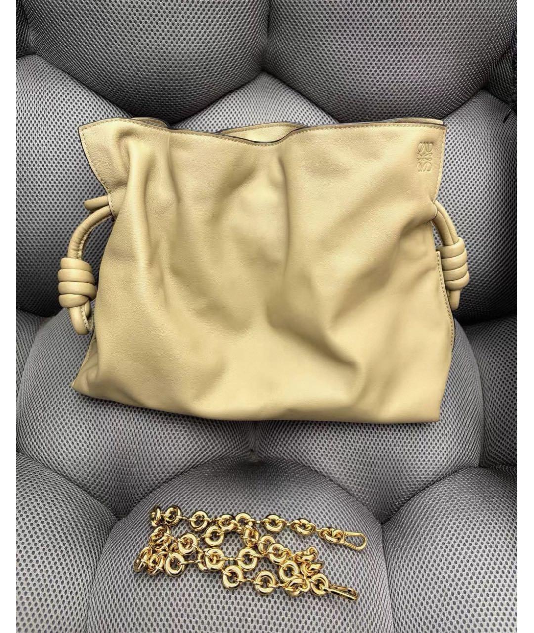 LOEWE Бежевая кожаная сумка через плечо, фото 2