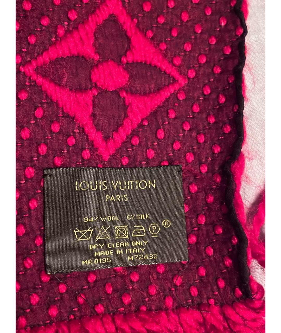 LOUIS VUITTON Красный шерстяной шарф, фото 3