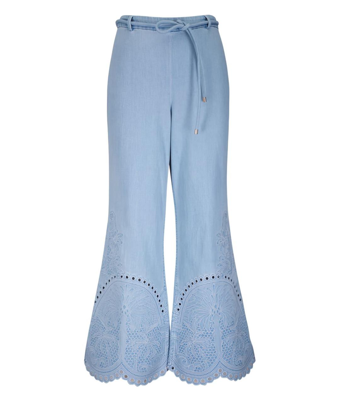 ZIMMERMANN Синие хлопковые прямые джинсы, фото 1