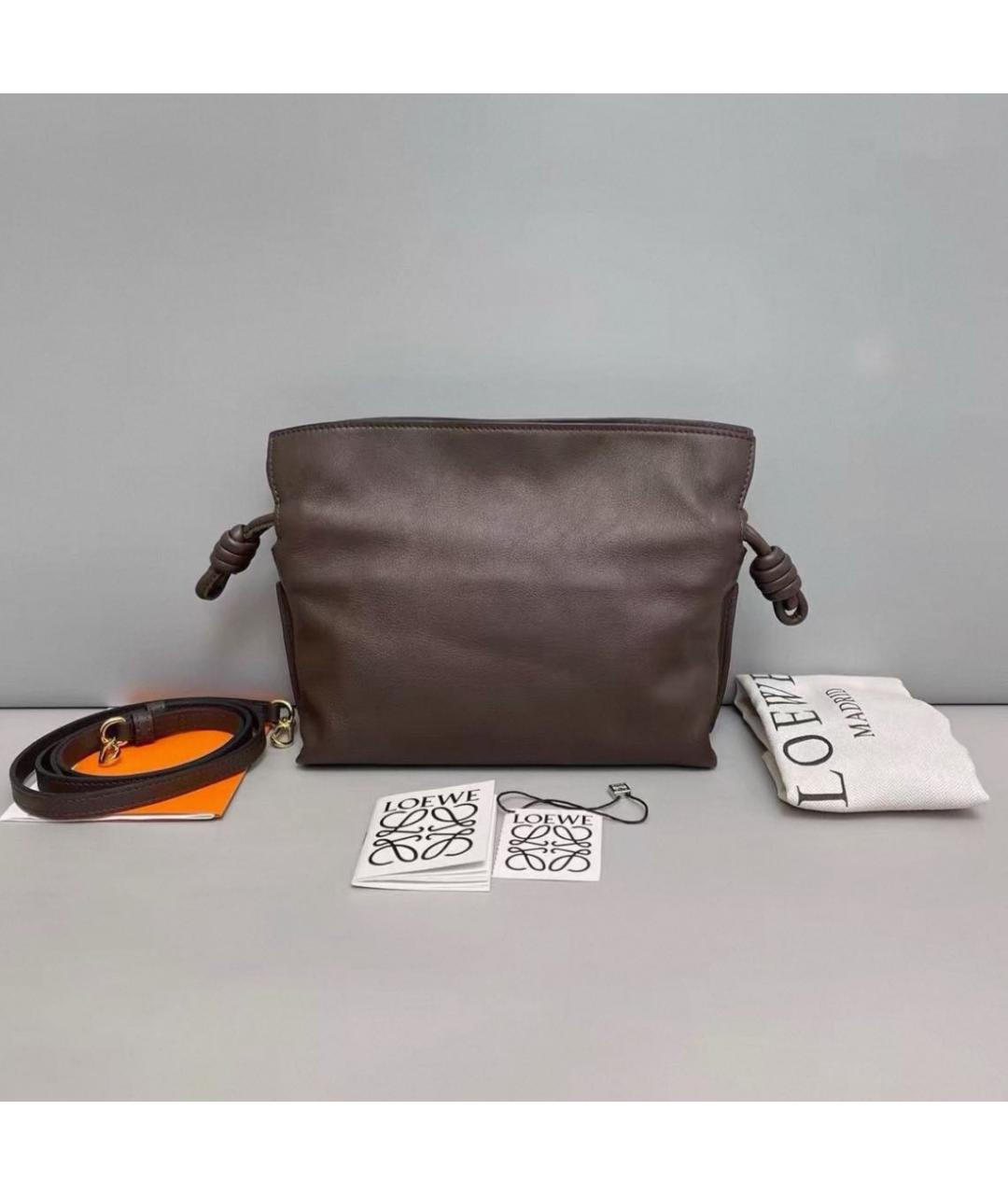 LOEWE Коричневая кожаная сумка через плечо, фото 3