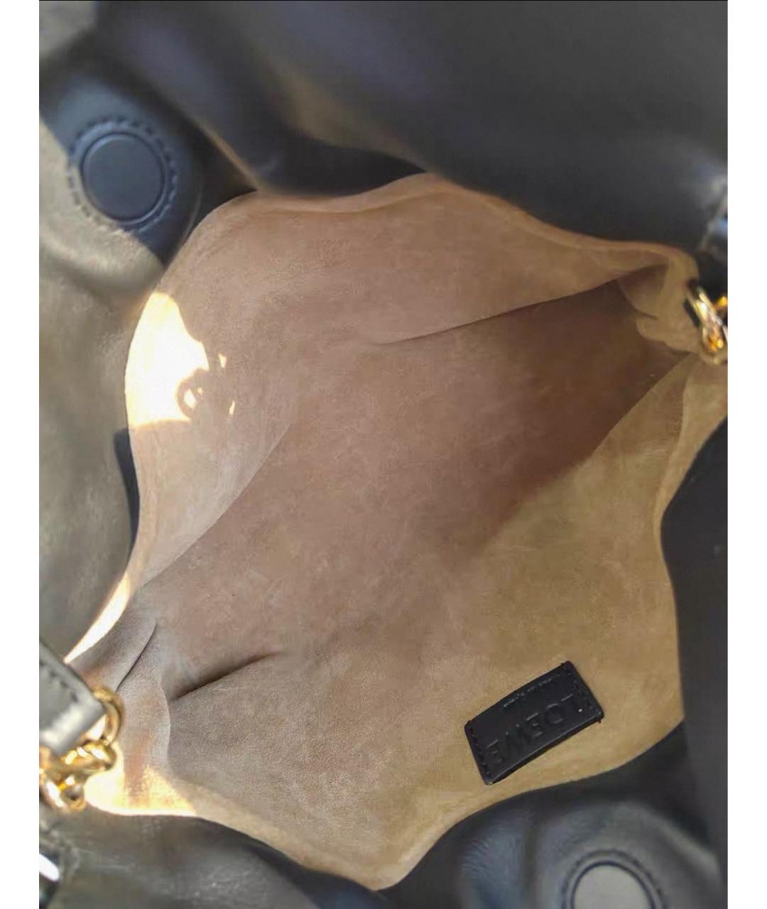 LOEWE Черная кожаная сумка через плечо, фото 4