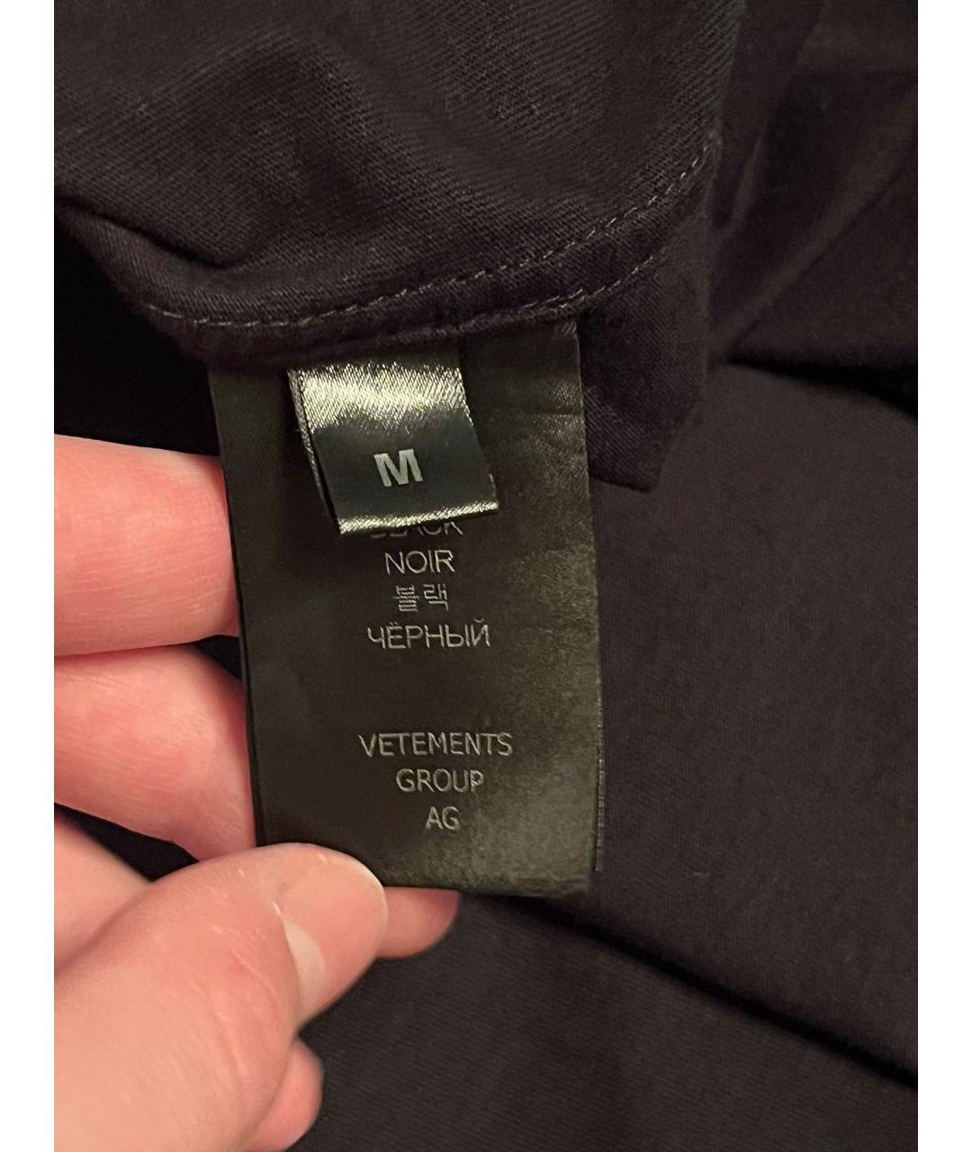 VETEMENTS Черная хлопковая кэжуал рубашка, фото 4