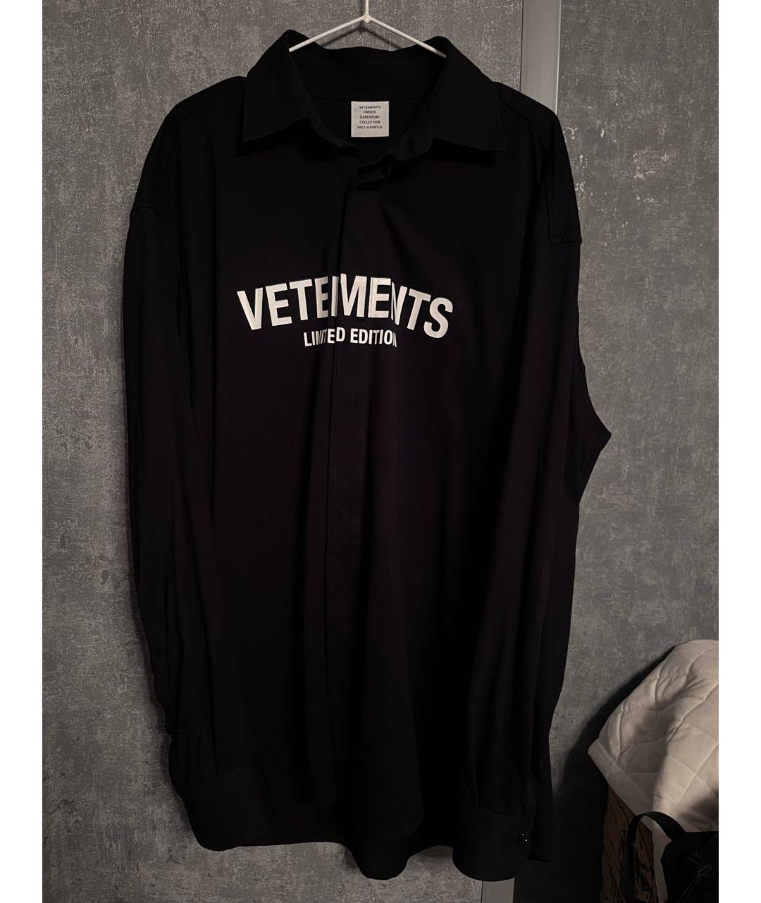 VETEMENTS Черная хлопковая кэжуал рубашка, фото 5