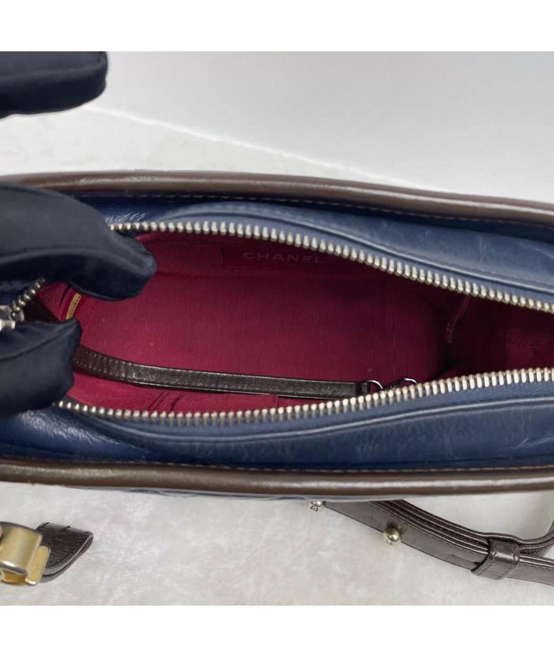 CHANEL Синяя кожаная сумка через плечо, фото 4