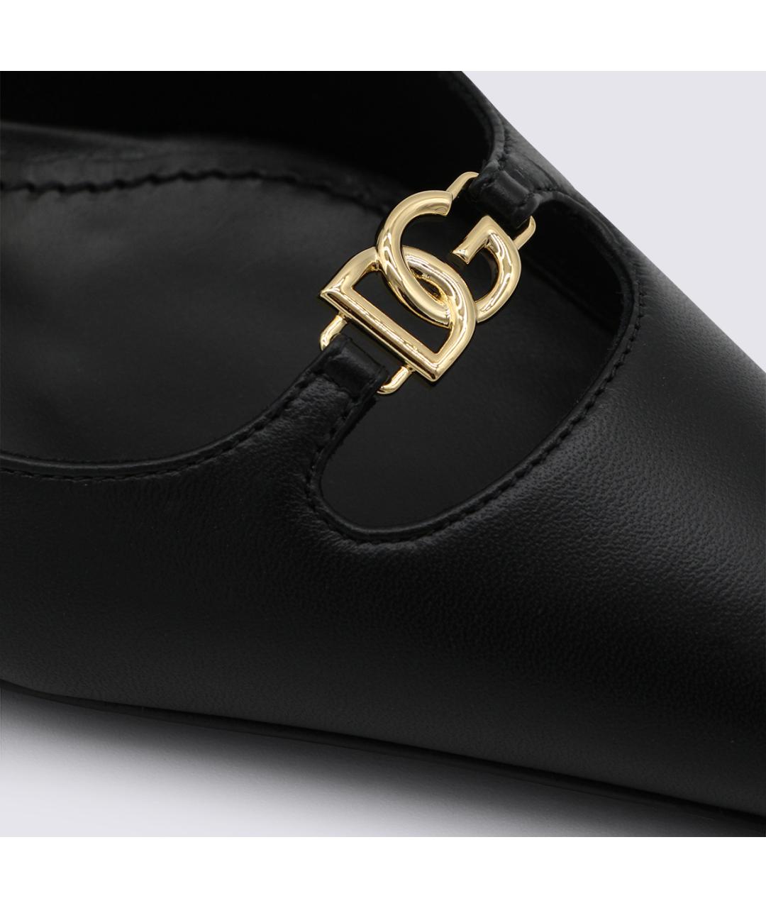 DOLCE&GABBANA Черные кожаные туфли, фото 4