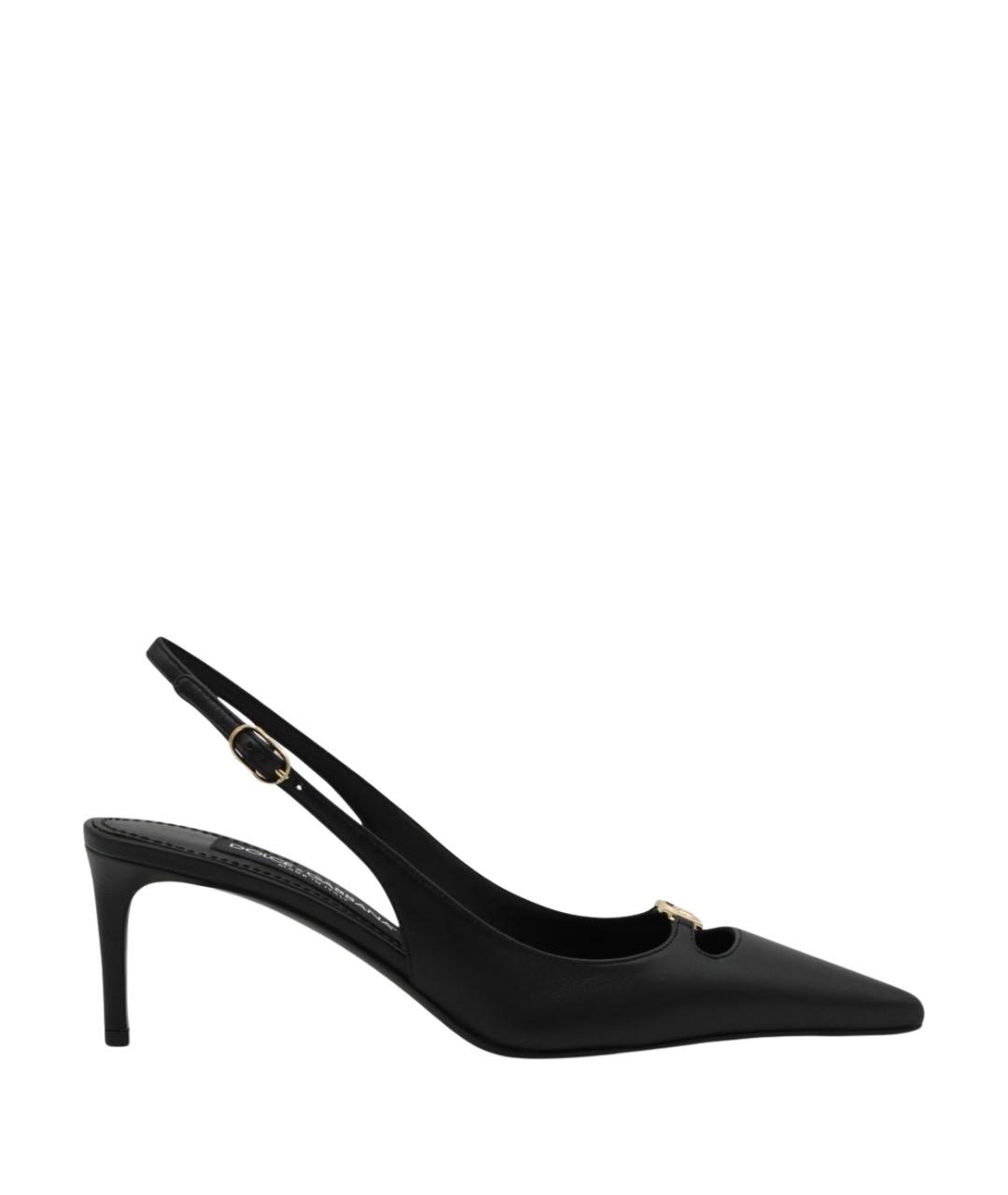 DOLCE&GABBANA Черные кожаные туфли, фото 1