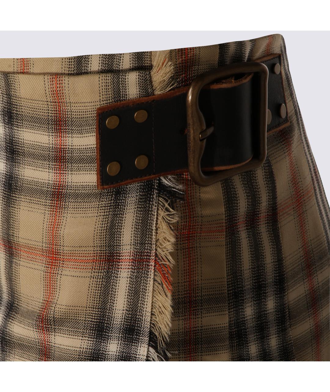 BURBERRY Бежевая шерстяная юбка мини, фото 5