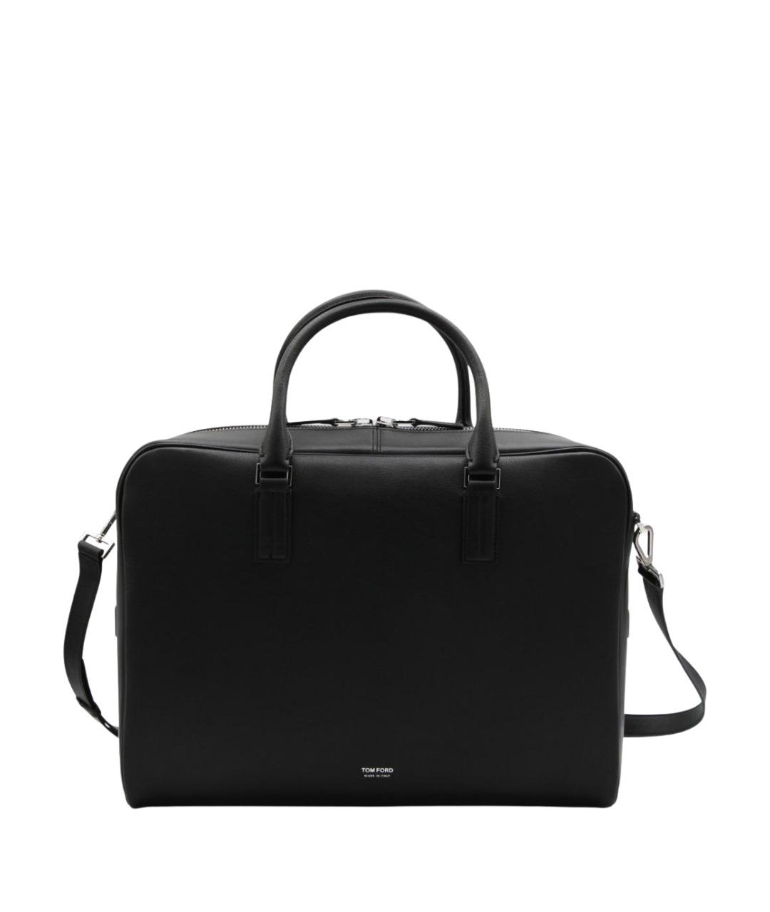 TOM FORD Черная кожаная сумка тоут, фото 1