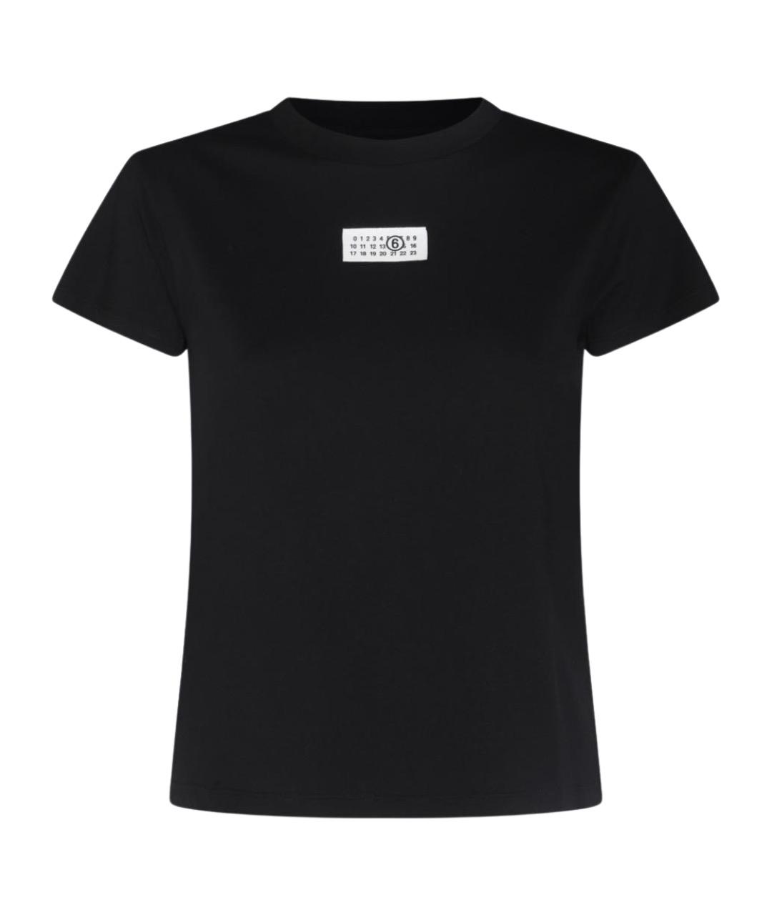 MM6 MAISON MARGIELA Черная хлопковая футболка, фото 1