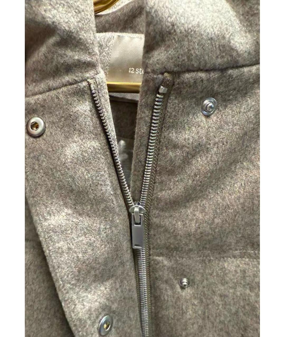 12 STOREEZ Серый шерстяной пуховик, фото 4