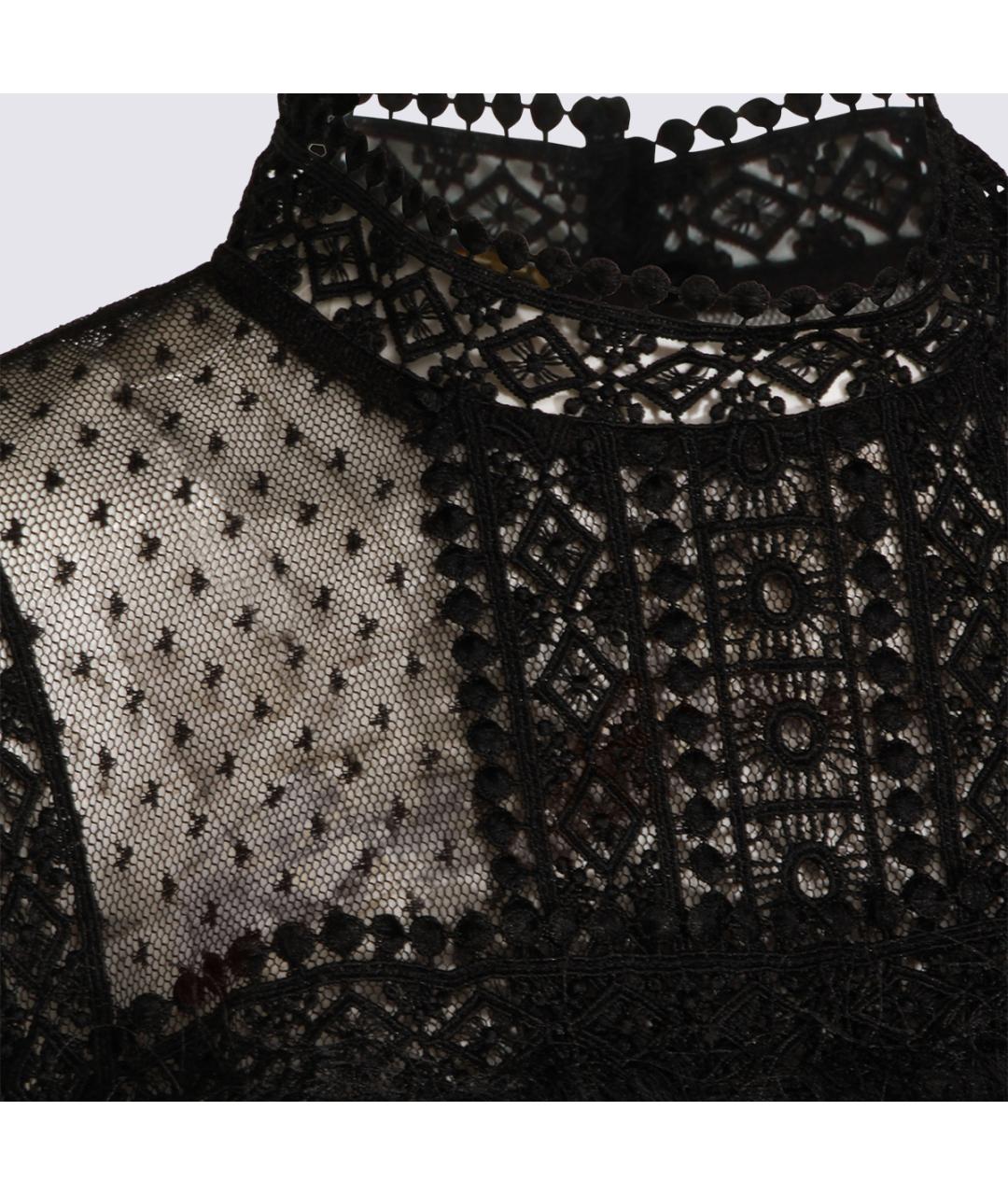 TWIN-SET Черное полиэстеровое коктейльное платье, фото 3