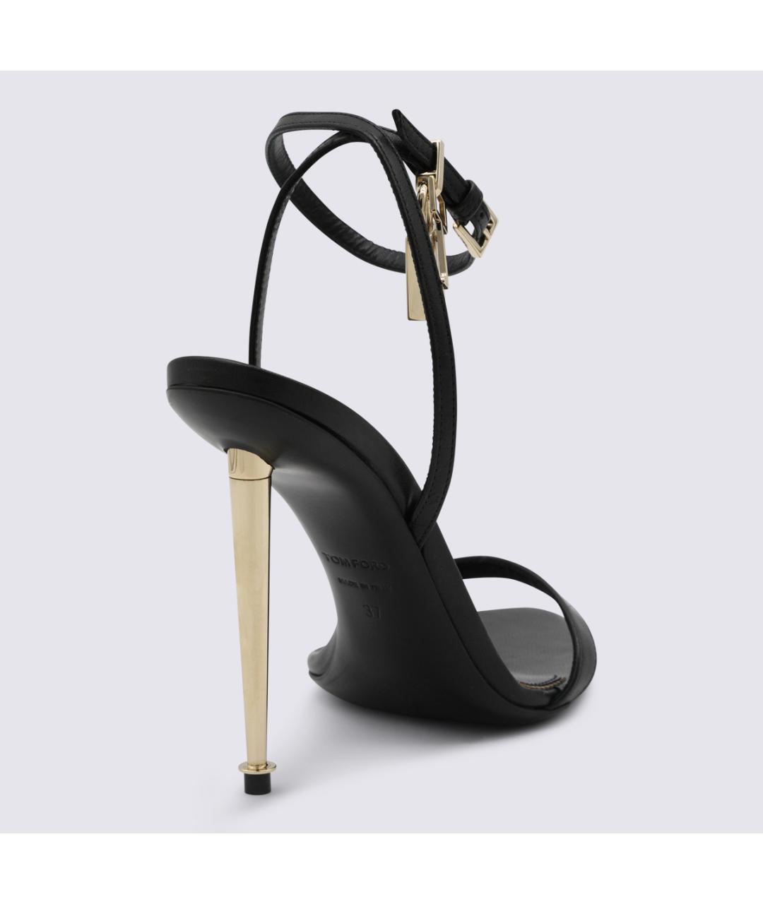 TOM FORD Черные кожаные босоножки, фото 3