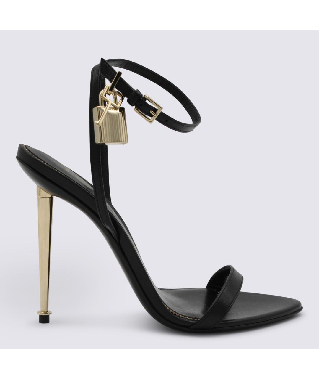 TOM FORD Черные кожаные босоножки, фото 5