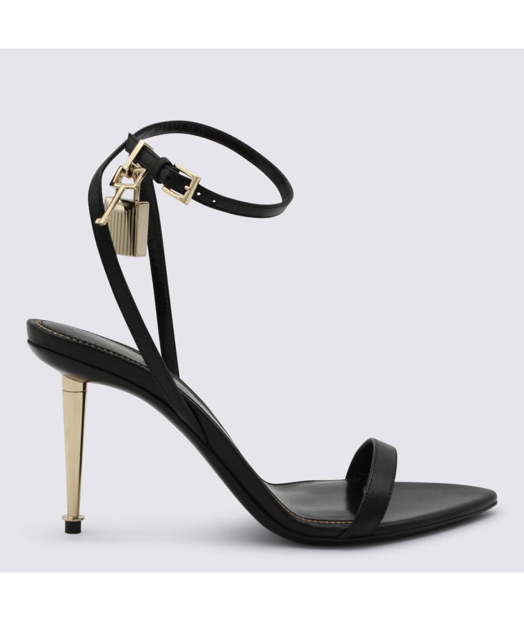 TOM FORD Черные кожаные босоножки, фото 5