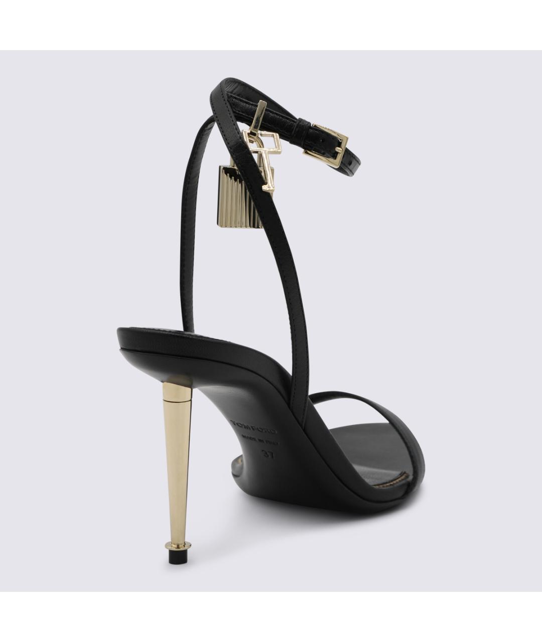 TOM FORD Черные кожаные босоножки, фото 3