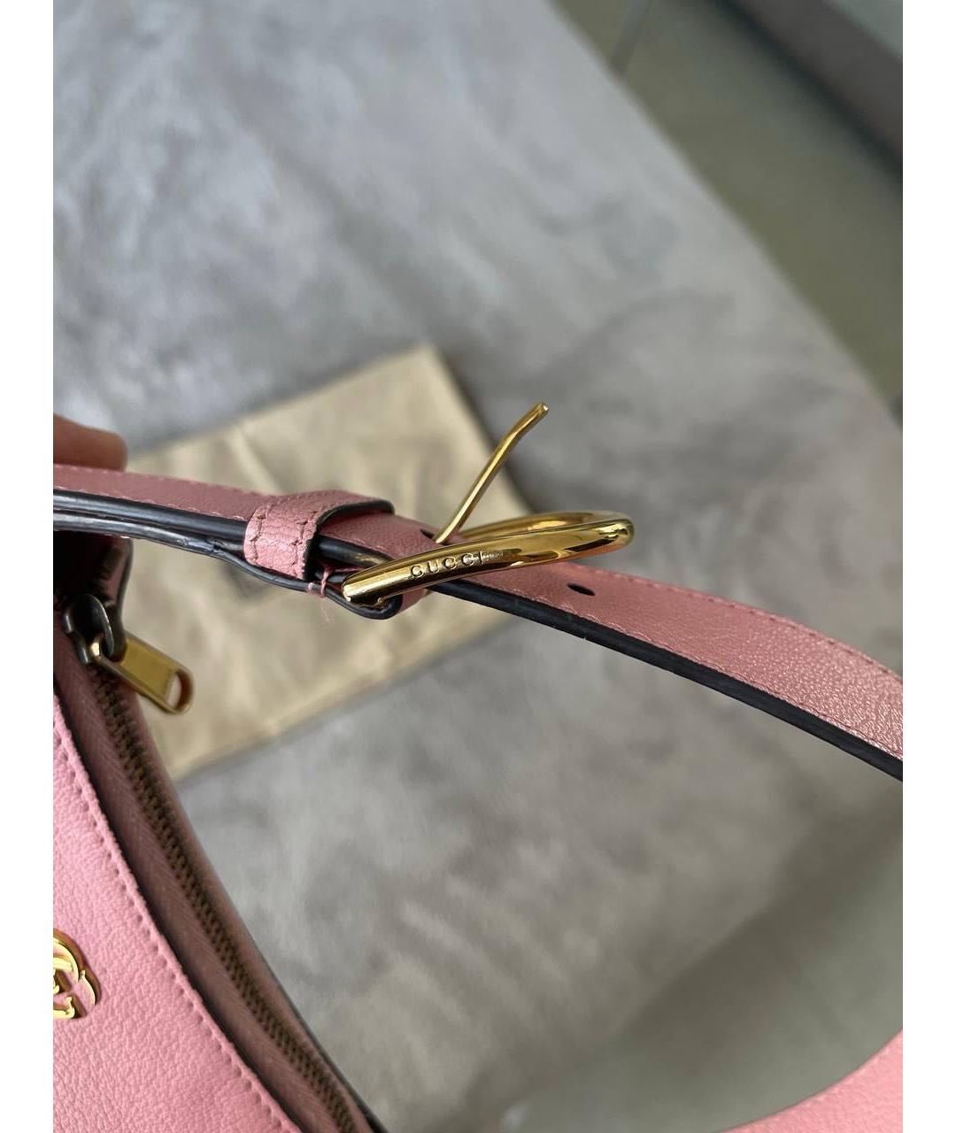 GUCCI Розовая кожаная сумка с короткими ручками, фото 5
