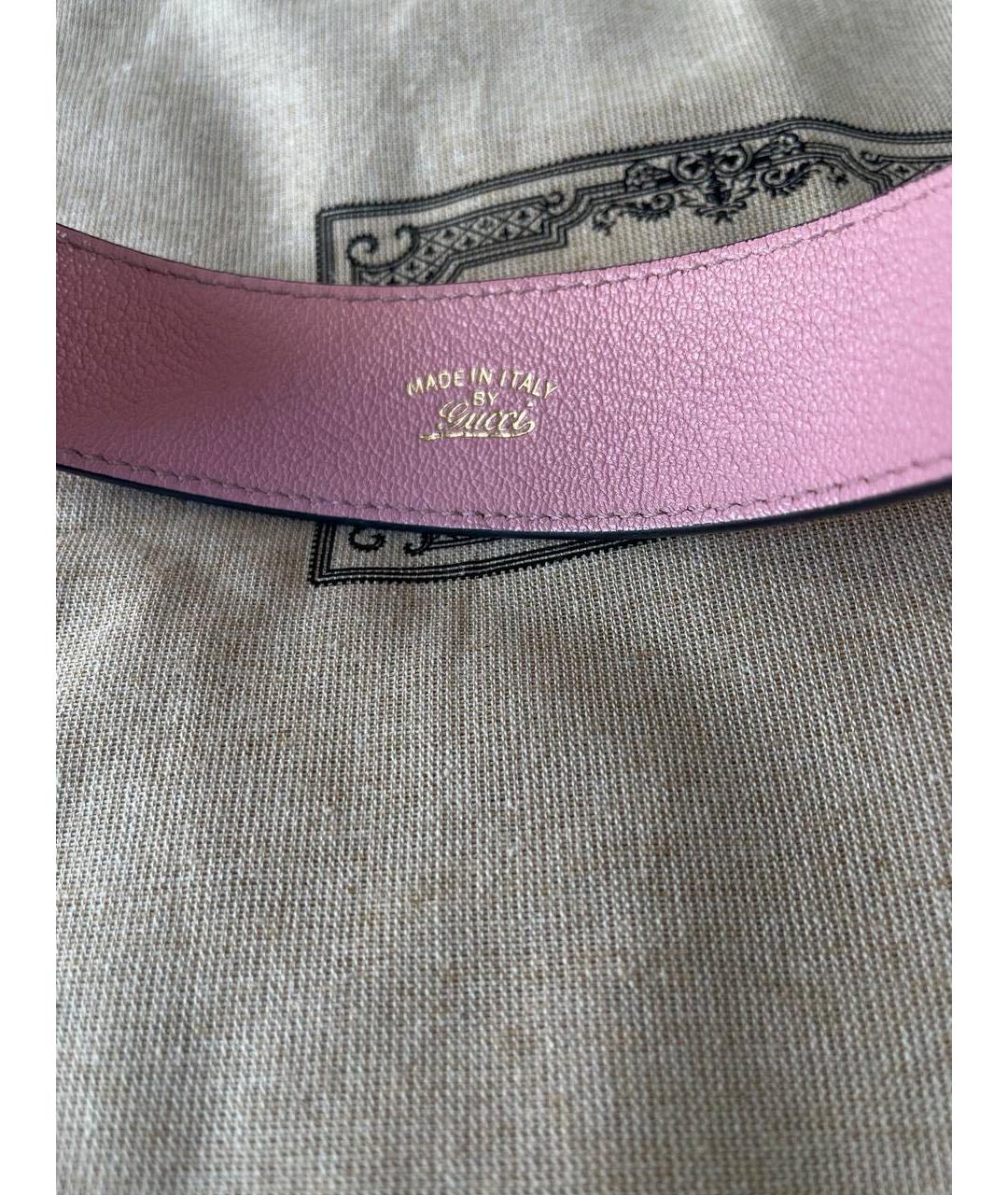 GUCCI Розовая кожаная сумка с короткими ручками, фото 2