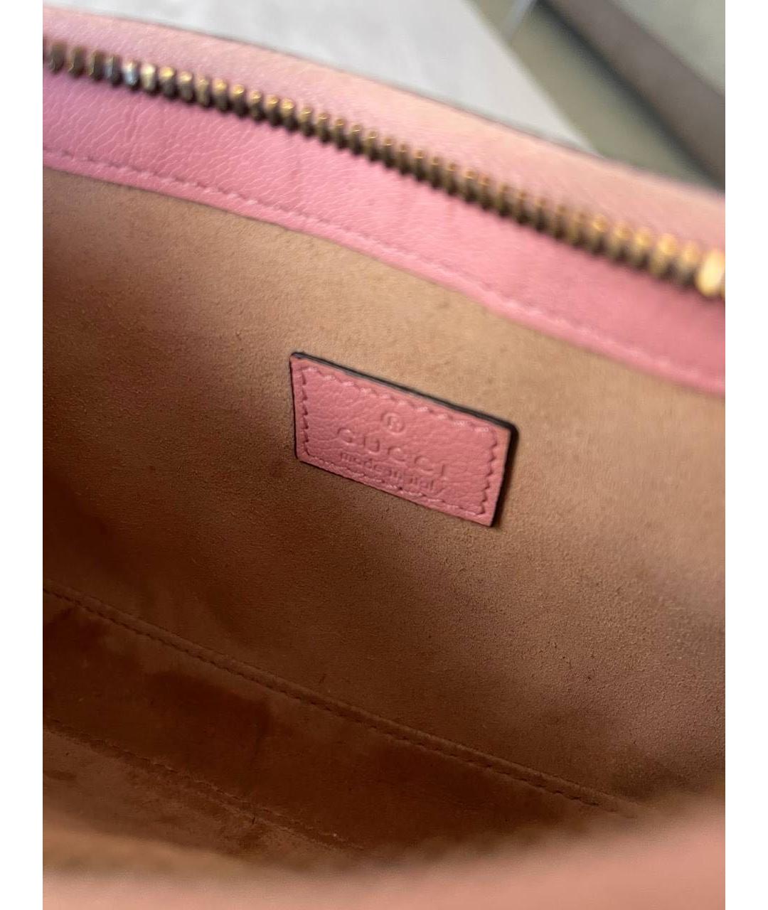 GUCCI Розовая кожаная сумка с короткими ручками, фото 4