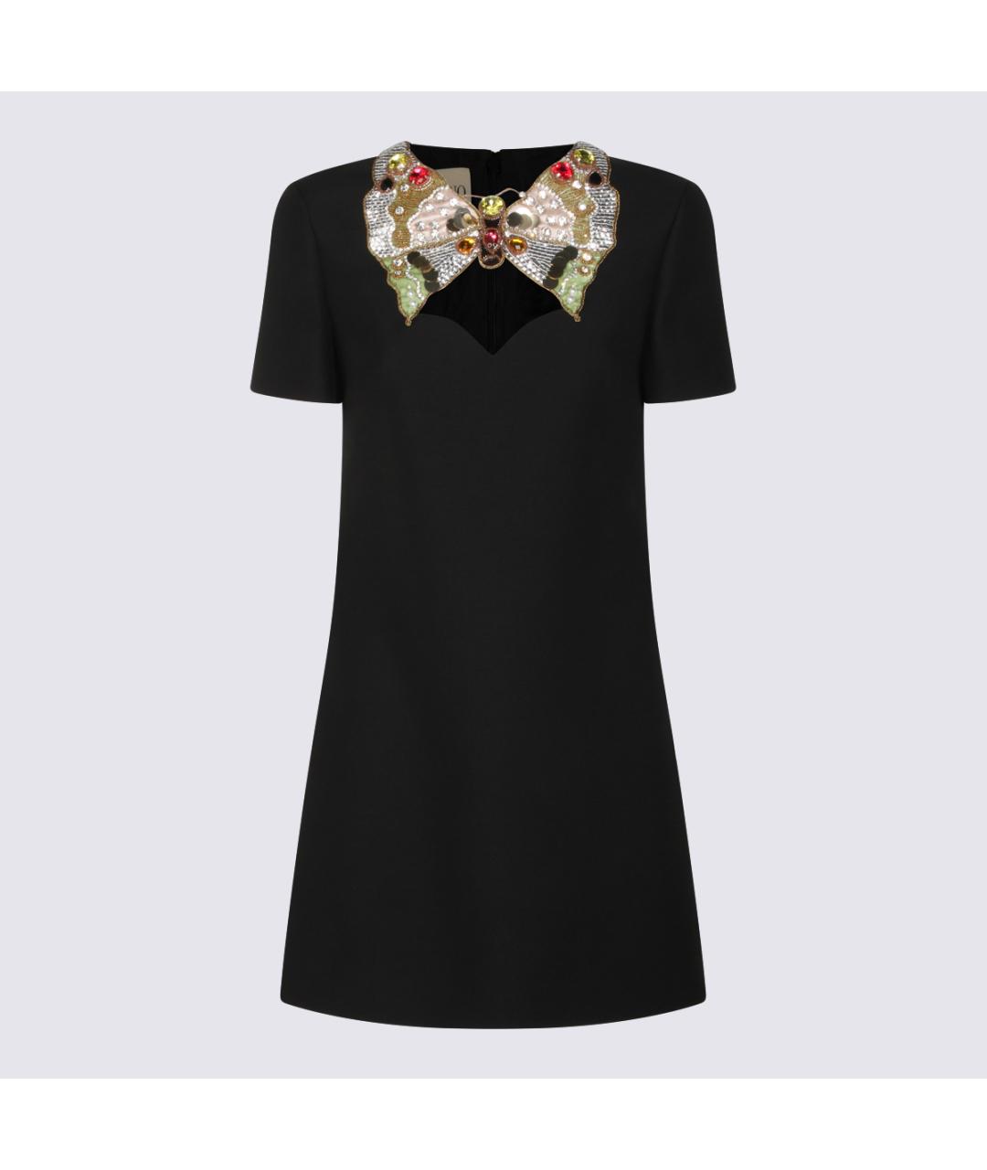 VALENTINO Черное шерстяное платье, фото 1