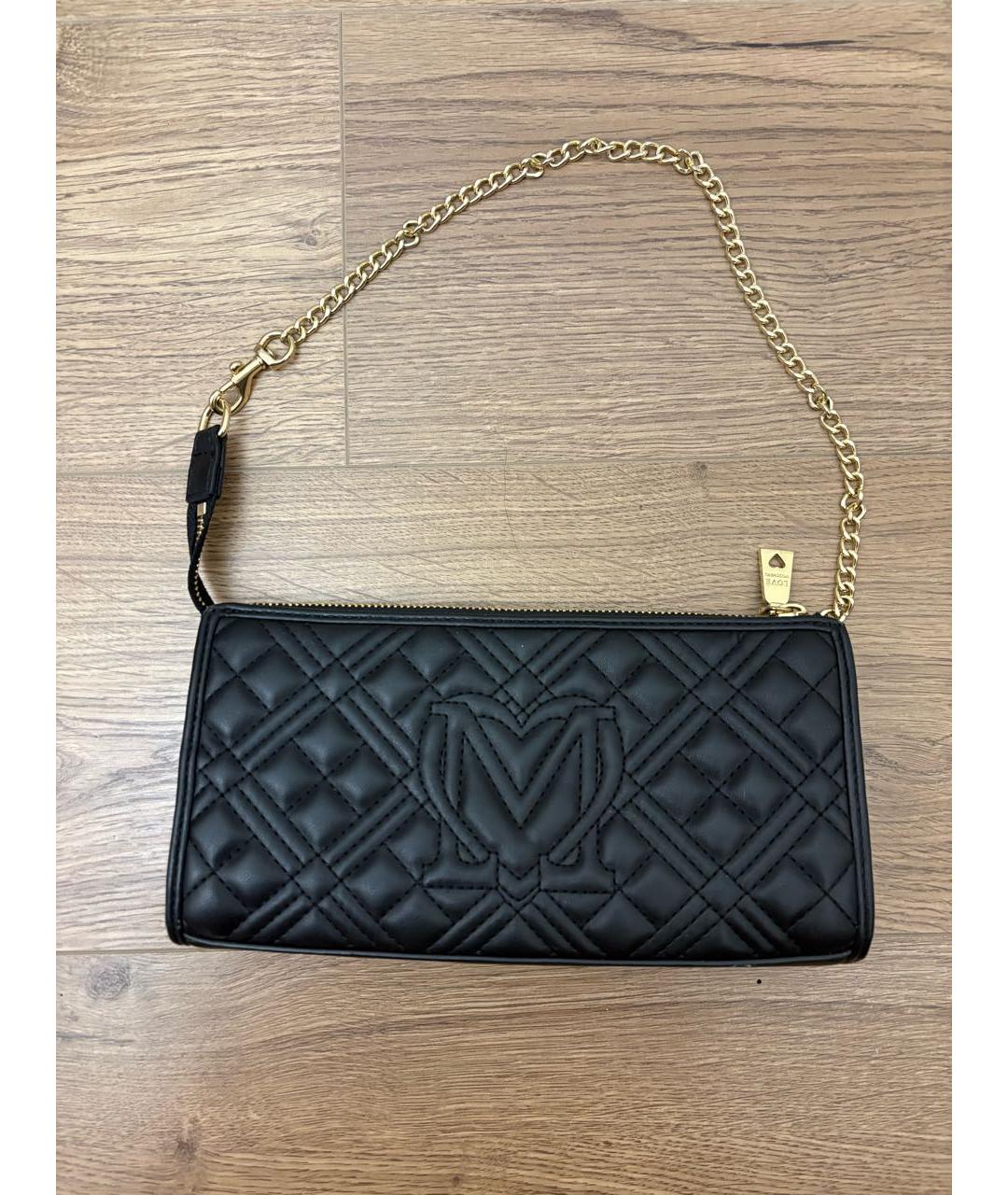 LOVE MOSCHINO Черная сумка с короткими ручками из искусственной кожи, фото 2