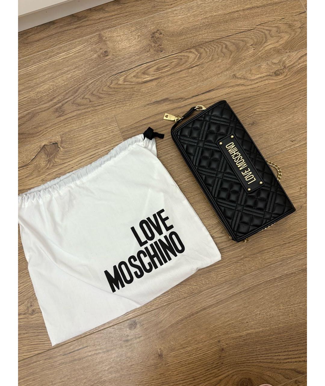 LOVE MOSCHINO Черная сумка с короткими ручками из искусственной кожи, фото 5