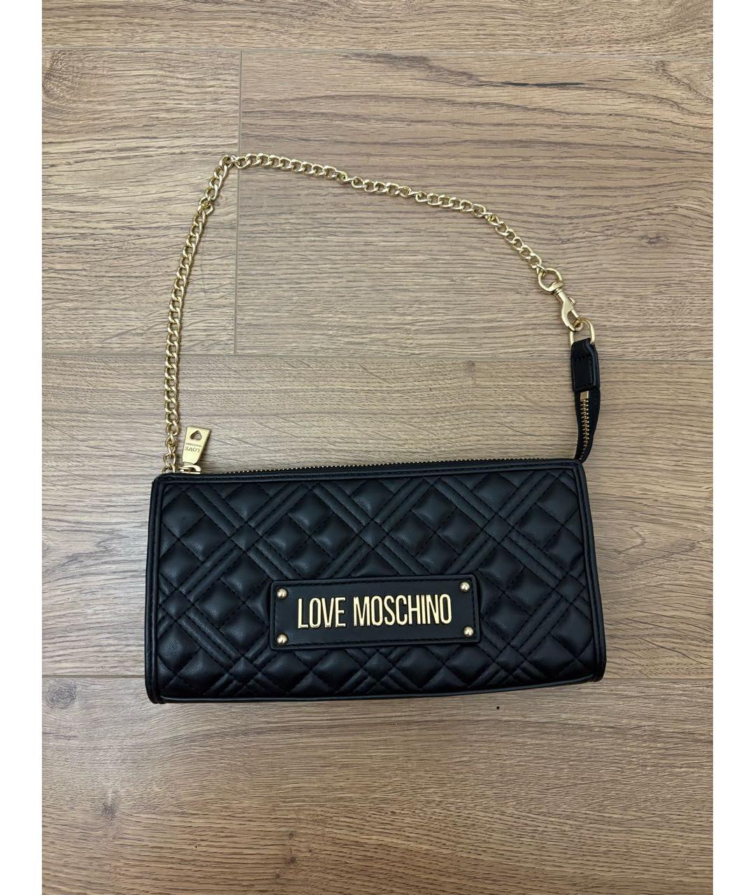 LOVE MOSCHINO Черная сумка с короткими ручками из искусственной кожи, фото 6