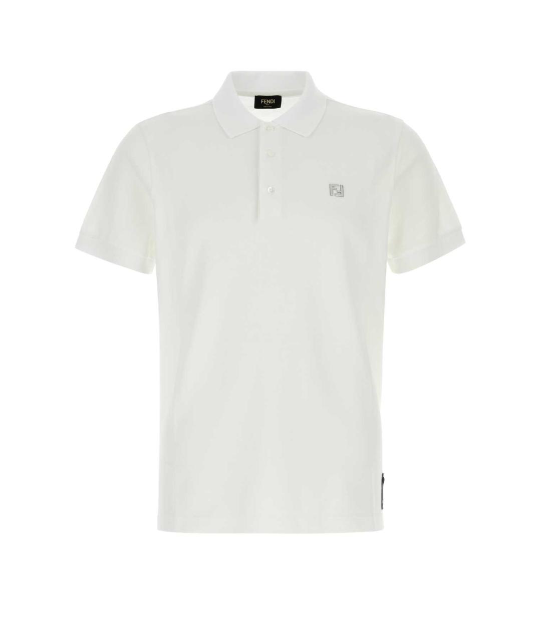 FENDI Белое хлопковое поло с коротким рукавом, фото 1