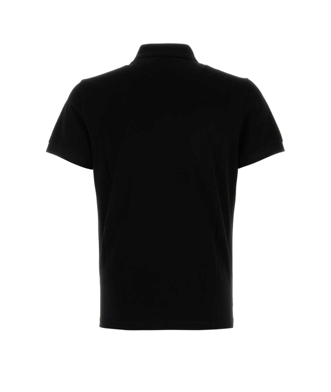 FENDI Черное хлопковое поло с коротким рукавом, фото 2