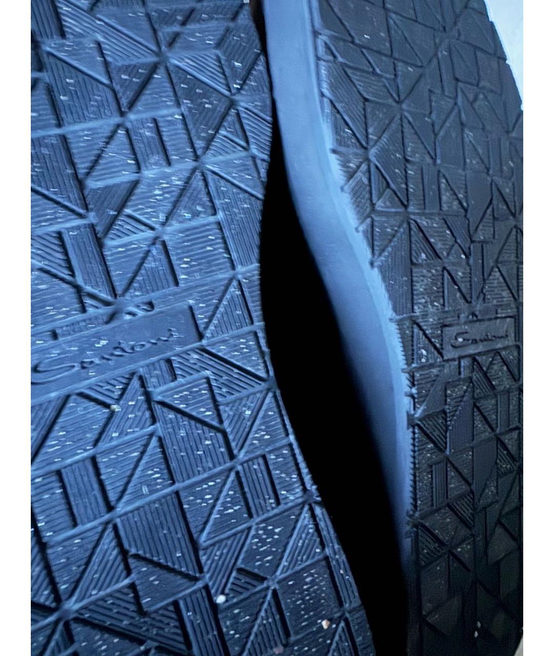 SANTONI Черные кожаные низкие ботинки, фото 4