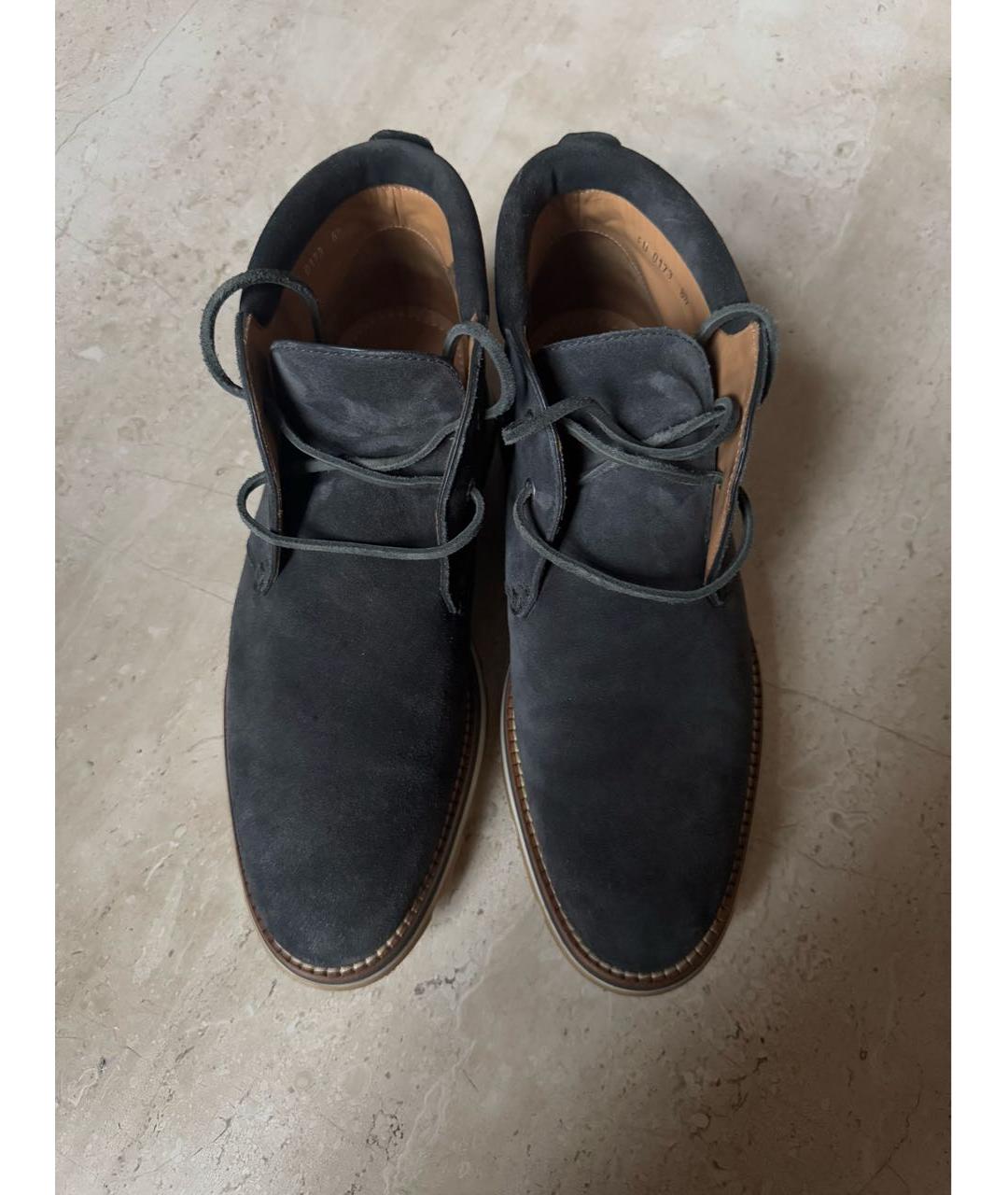 LOUIS VUITTON Темно-синие замшевые высокие ботинки, фото 2