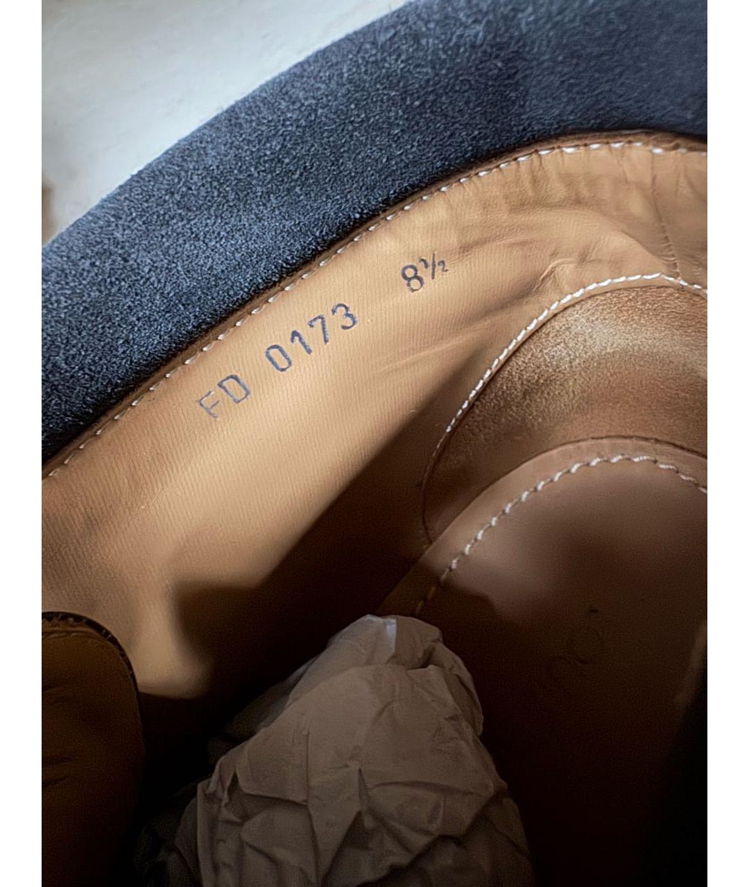 LOUIS VUITTON Темно-синие замшевые высокие ботинки, фото 4