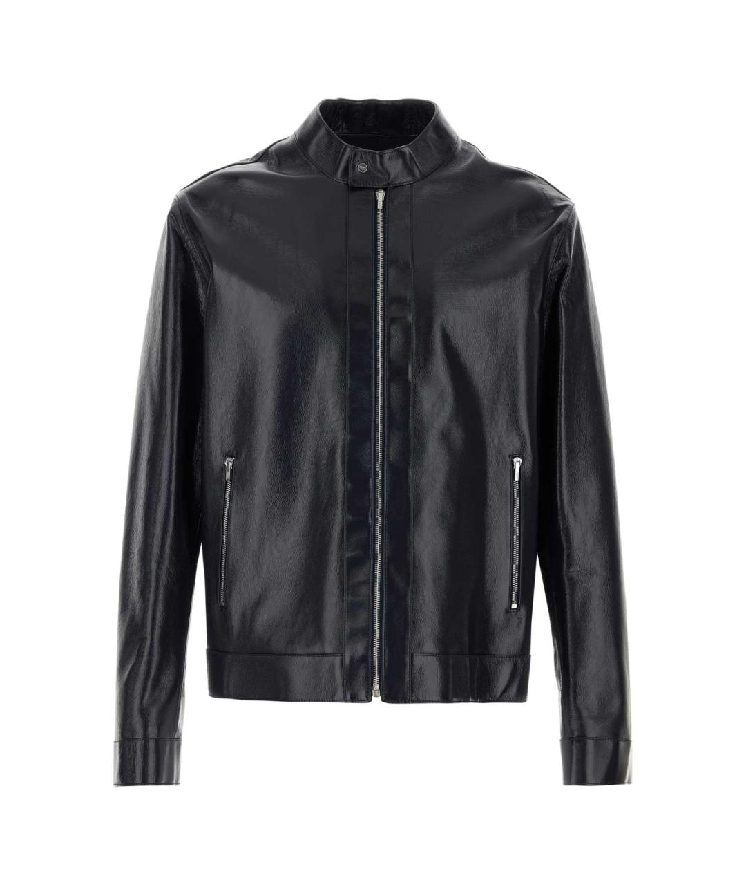 FENDI Темно-синяя кожаная куртка, фото 1