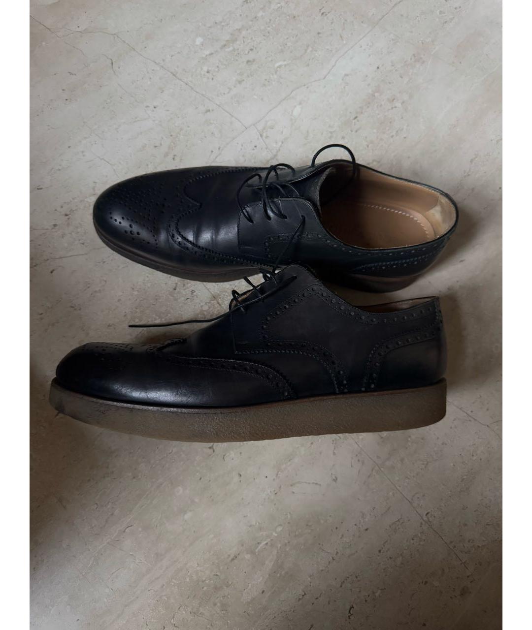 LOUIS VUITTON Темно-синие кожаные низкие ботинки, фото 3