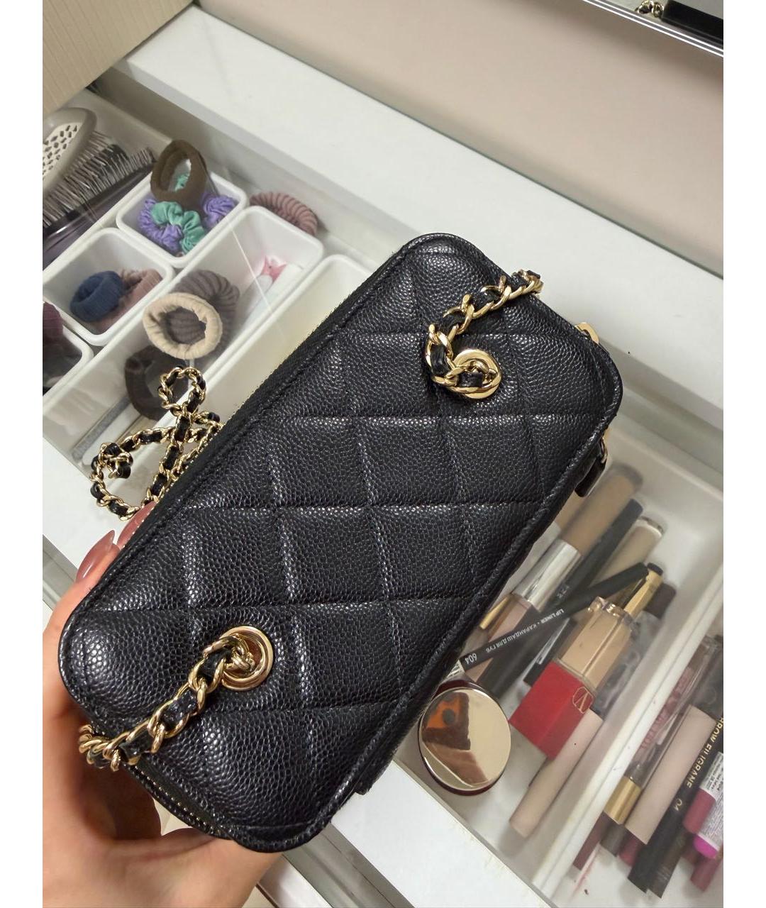 CHANEL Черная кожаная сумка через плечо, фото 5