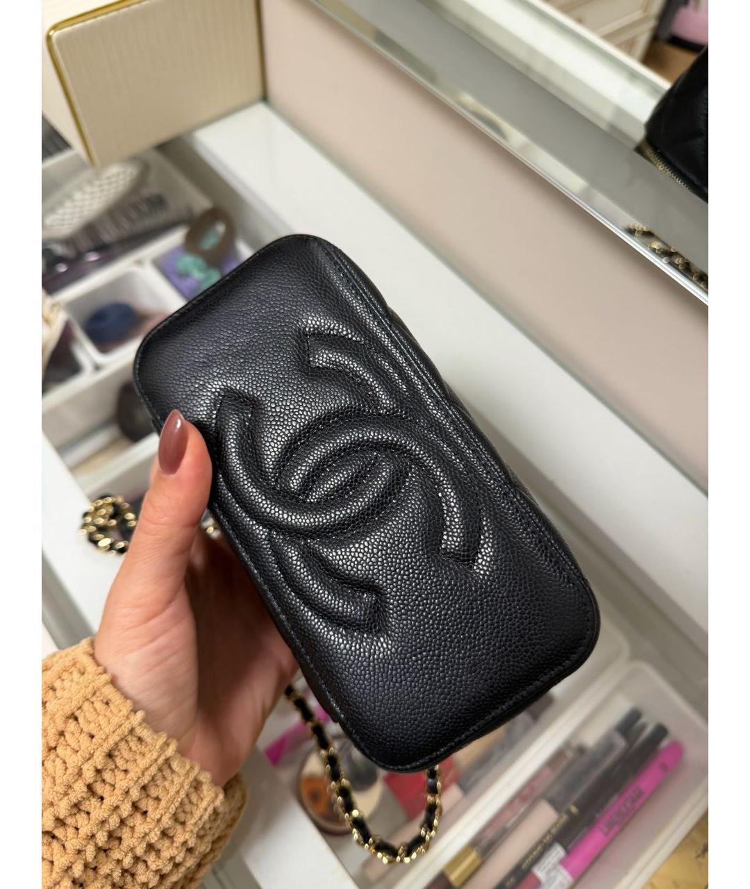 CHANEL Черная кожаная сумка через плечо, фото 6