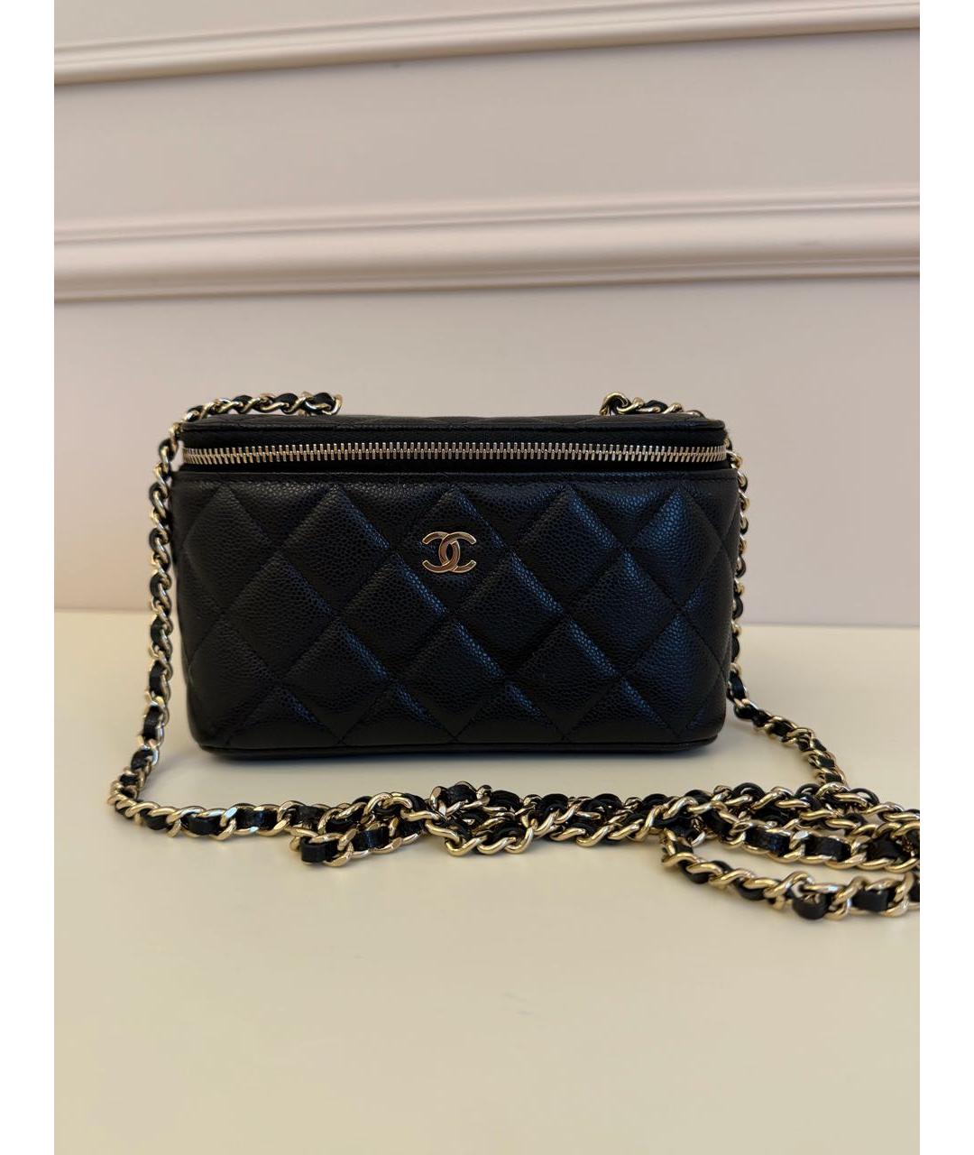 CHANEL Черная кожаная сумка через плечо, фото 8