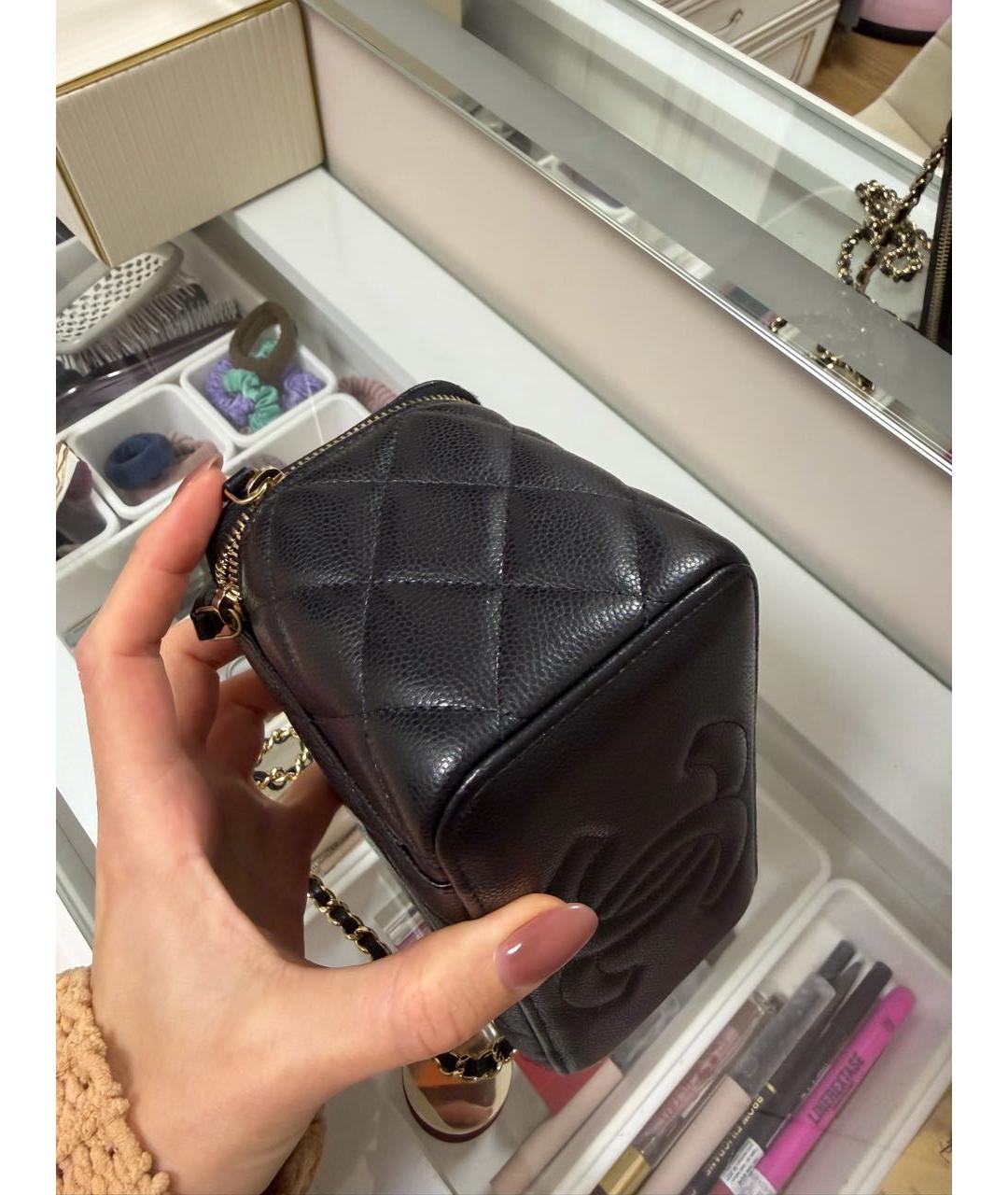 CHANEL Черная кожаная сумка через плечо, фото 7