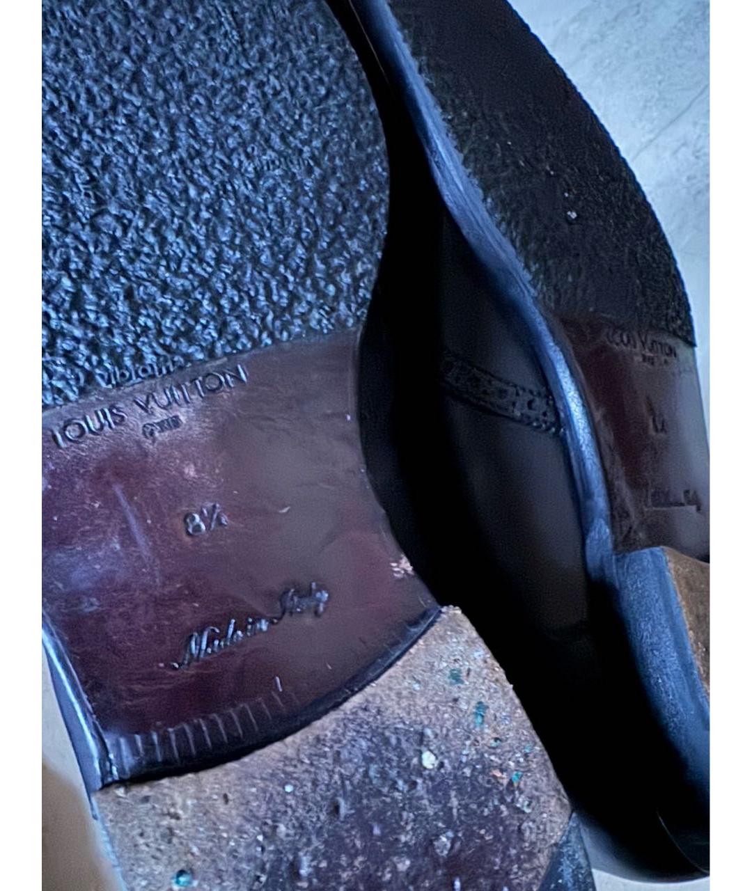 LOUIS VUITTON Черные кожаные высокие ботинки, фото 5