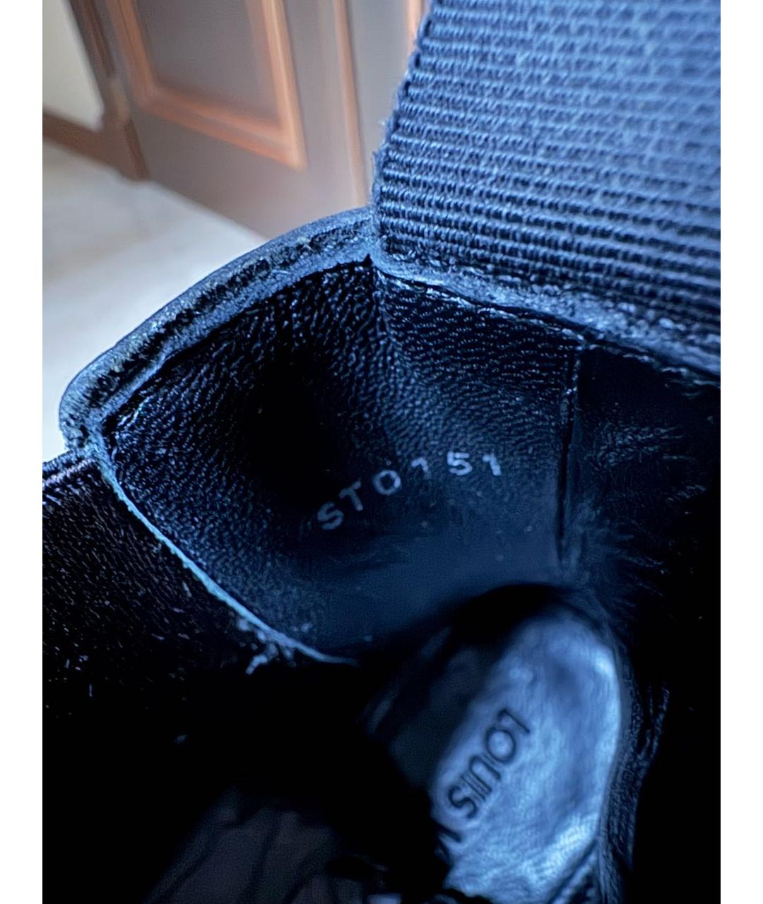 LOUIS VUITTON Черные кожаные высокие ботинки, фото 4