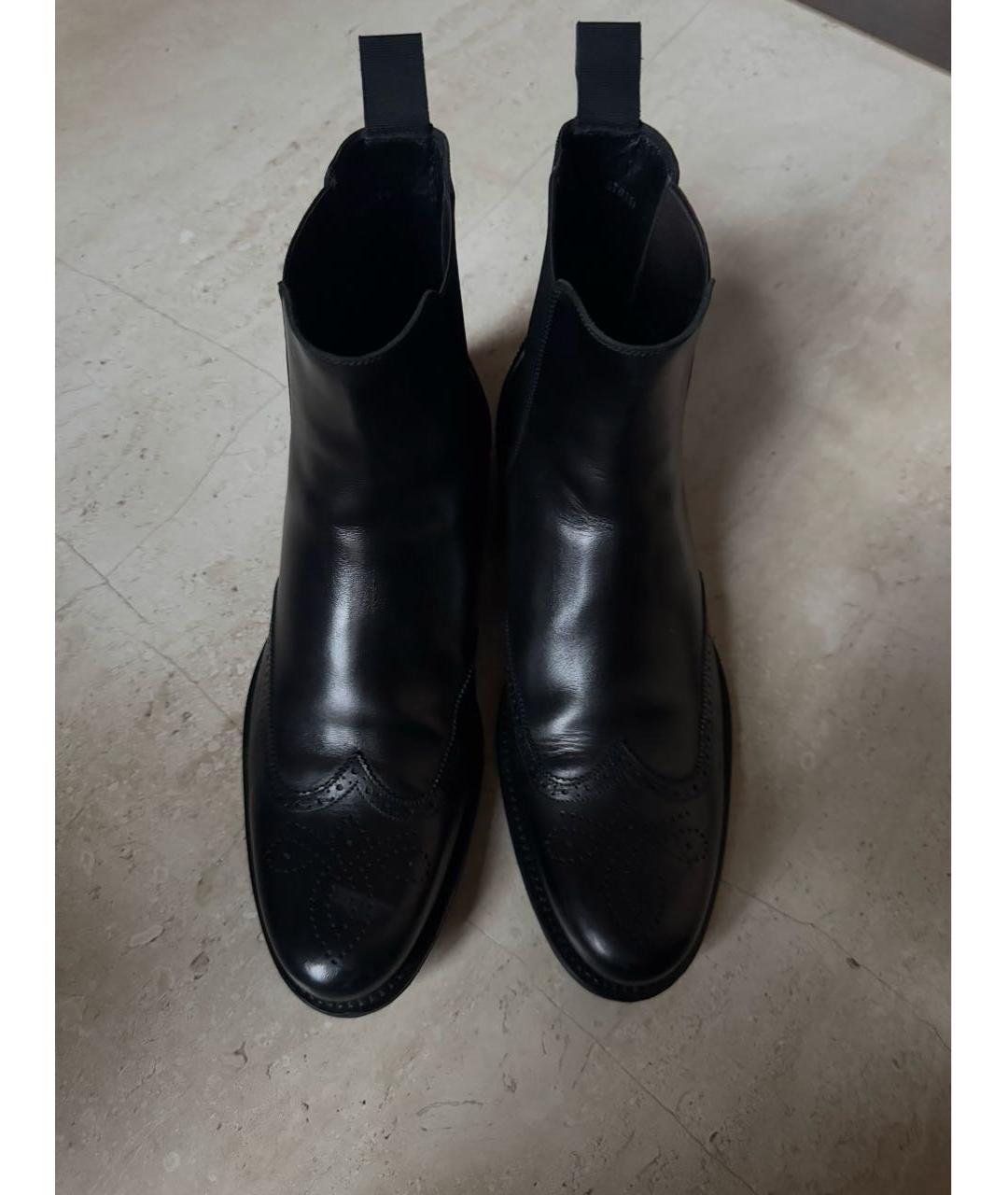 LOUIS VUITTON Черные кожаные высокие ботинки, фото 2