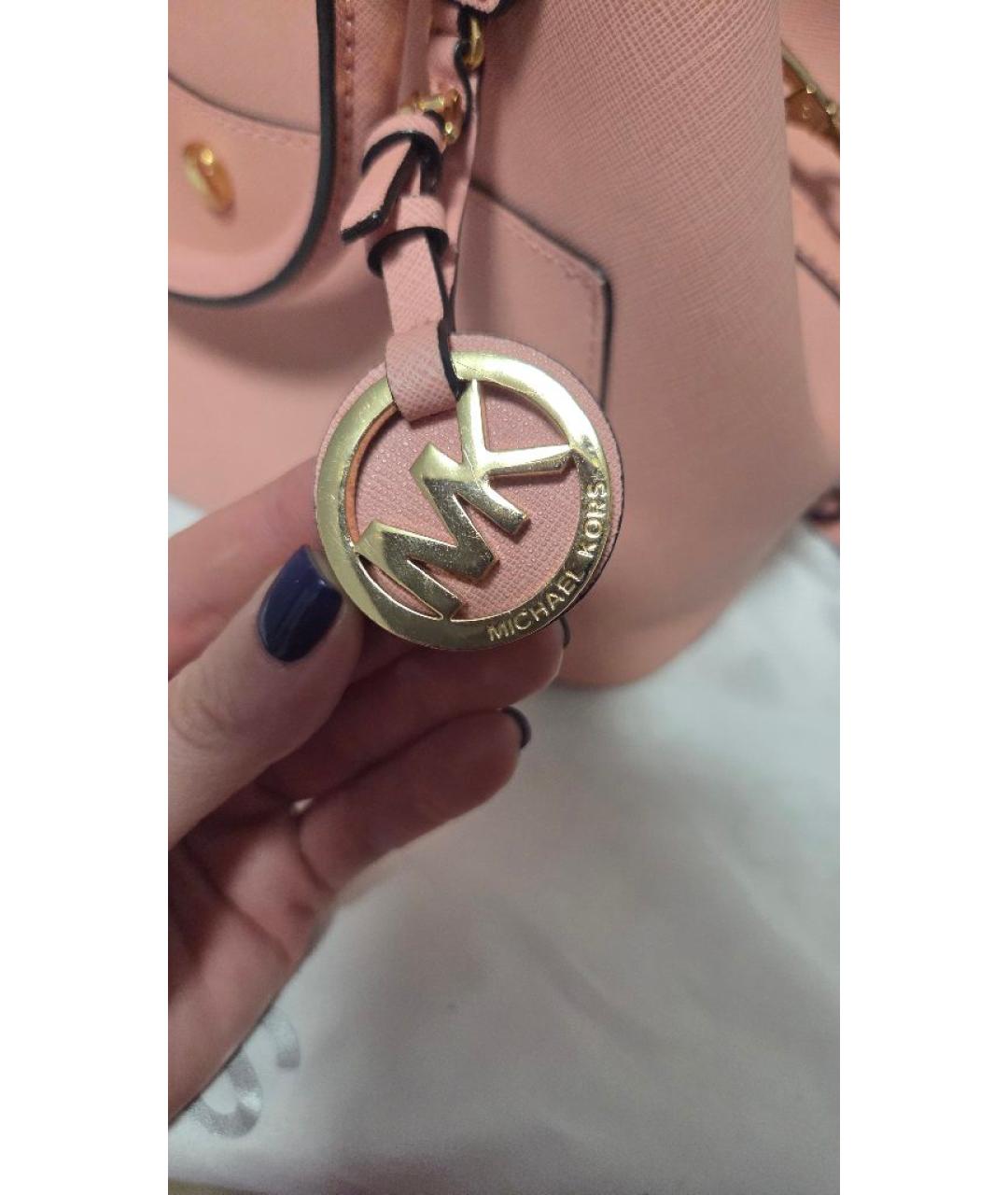 MICHAEL KORS Коралловая кожаная сумка через плечо, фото 8