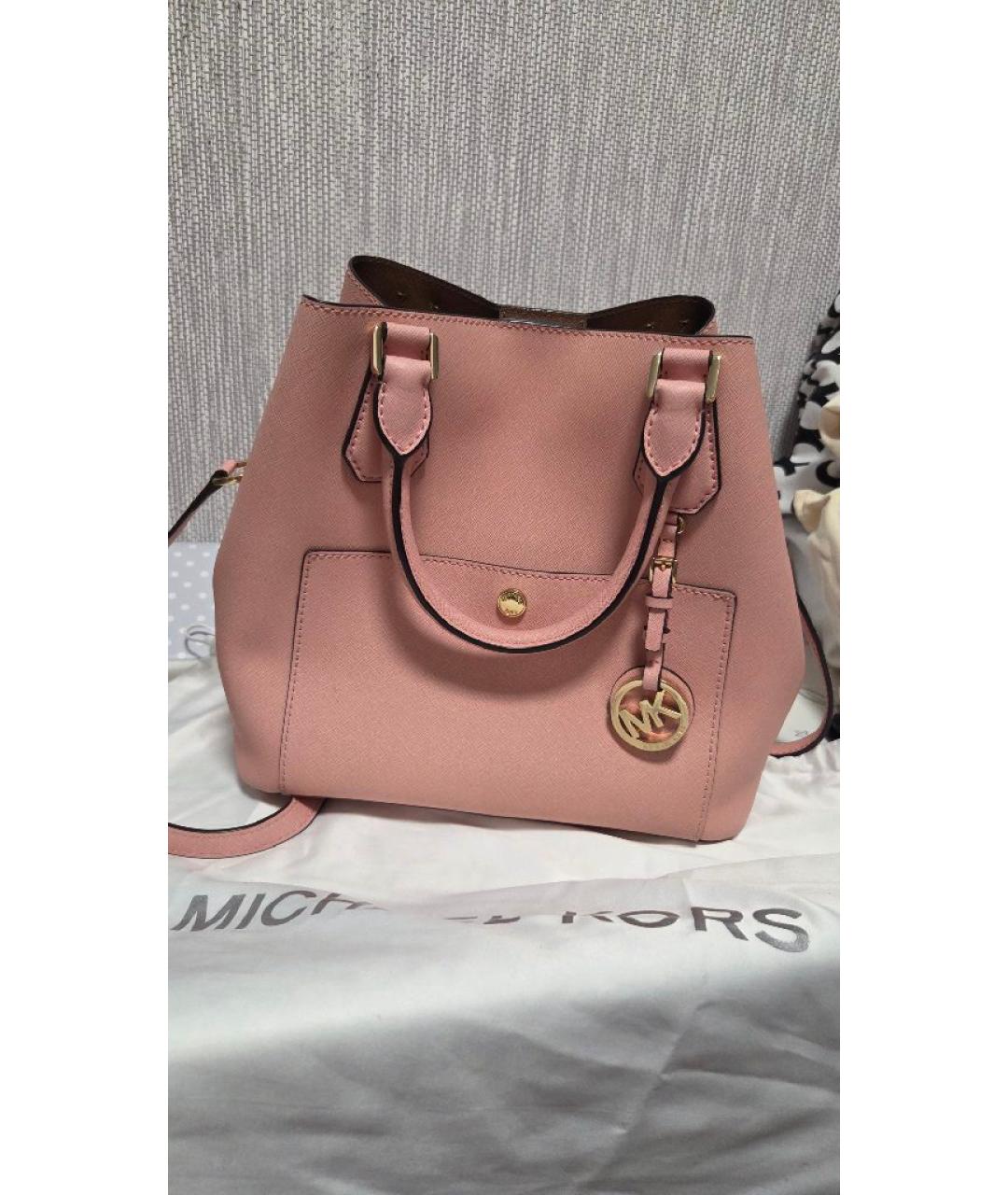 MICHAEL KORS Коралловая кожаная сумка через плечо, фото 7