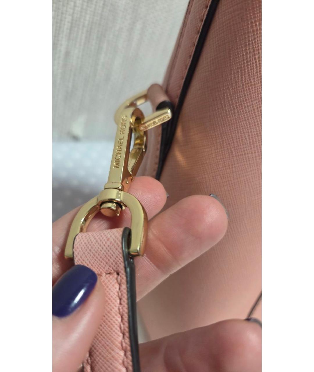 MICHAEL KORS Коралловая кожаная сумка через плечо, фото 9
